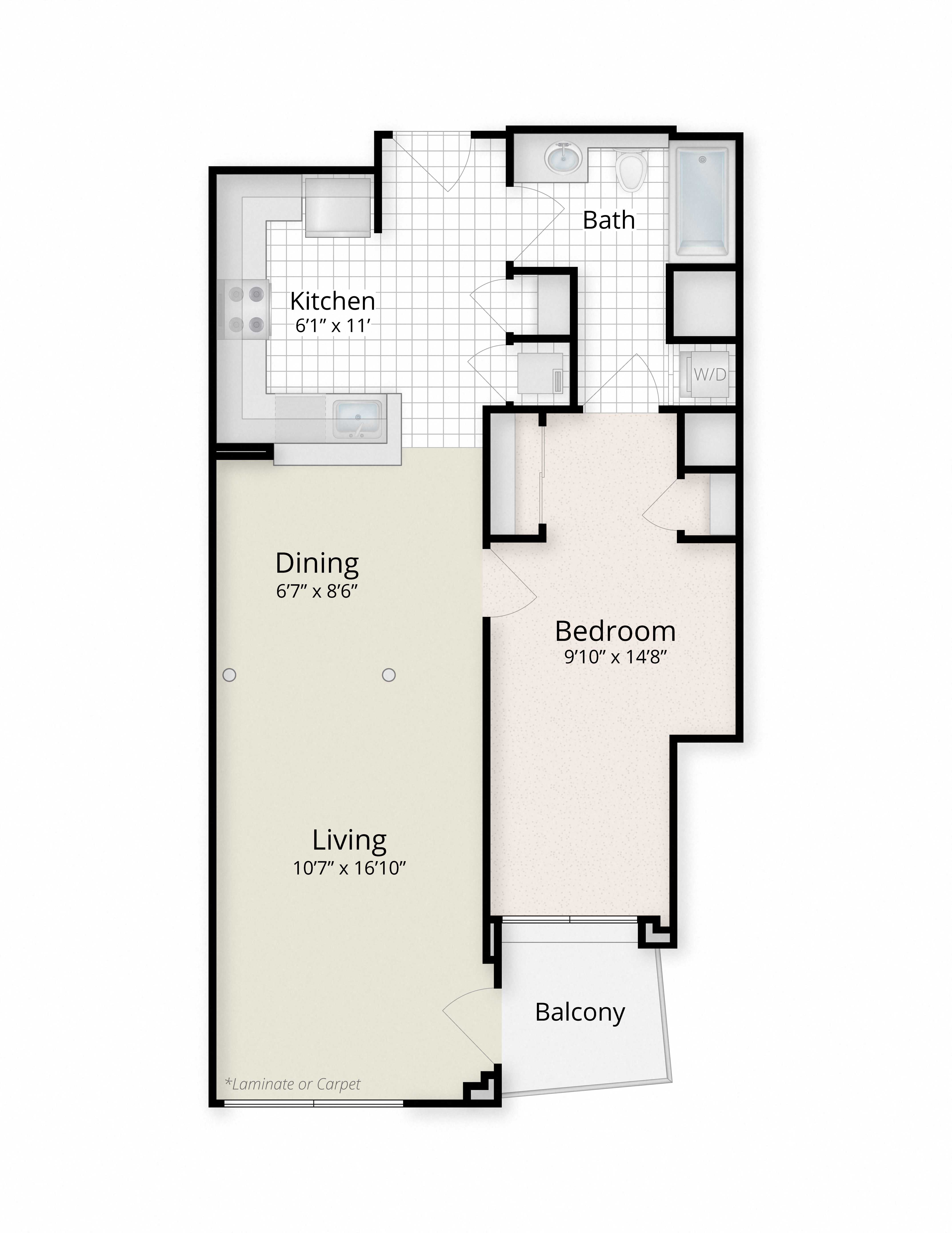 West End Residences apartments West End Washington DC One Bedroom Floor Plans